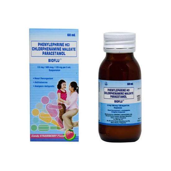 Picture of Bioflu 60ml Suspension (Phenylephrine HCI + Chlorphenamine Maleate + Paracetamol)