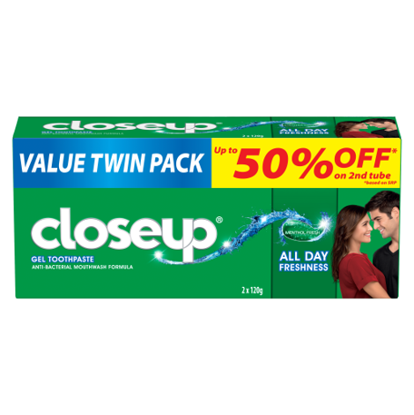 Picture of Closeup Menthol Chill Green 120g (Twin Pack)