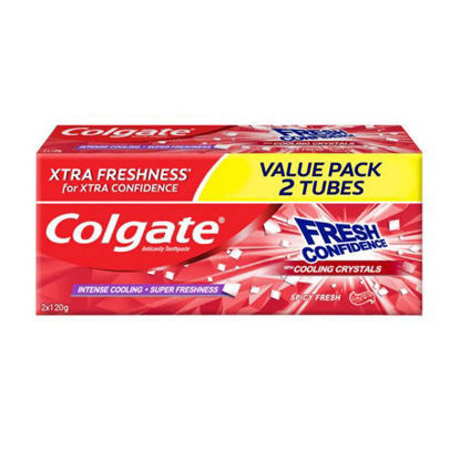 Picture of Colgate Fresh Confidence w/ Cooling Crystal Spicy Fresh Toothpaste 120g Twin Pack