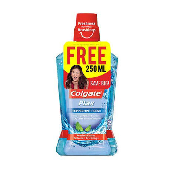 Picture of Colgate Plax Peppermint Mouthwash 500ml + Free 250ml