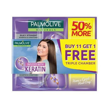 Picture of Palmolive Naturals Silky Straight Shampoo 15ml (11+1 Promo)