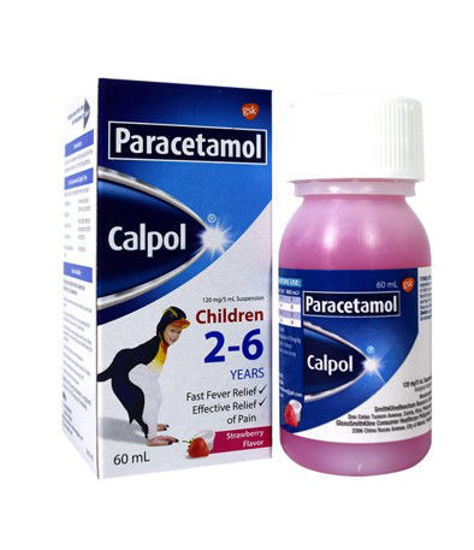 Picture of Calpol 120mg/5ml Suspension Strawberry 60ml (Paracetamol)