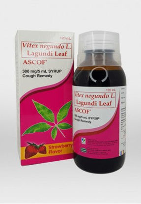 Picture of Ascof Lagundi 300mg/5ml Strawberry Syrup 120ml