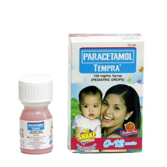 Picture of Tempra 100mg/ml Strawberry Drops 15ml (Paracetamol)