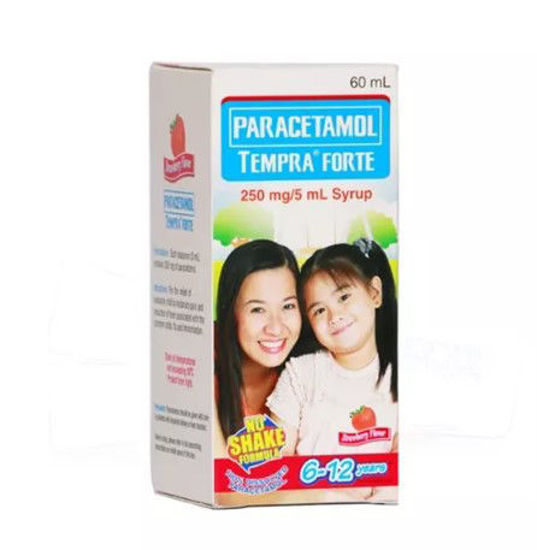 Picture of Tempra Forte 250mg/5ml Strawberry Syrup 60ml (Paracetamol)