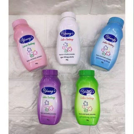 Picture of Young’s Face & Body Powder 50g (Blooming Blue / Calming Purple / Peach Blossom / Refreshing Green / Sparkling White)