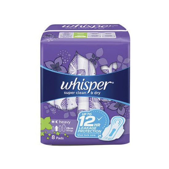 Picture of Whisper Super Clean & Dry w/ Wings (8 Pads)