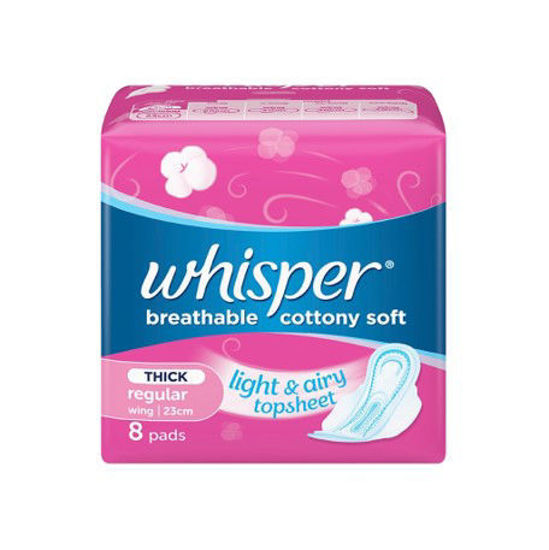 Picture of Whisper Breathable Cottony Soft Light & Airy w/ Wings (8 Pads)