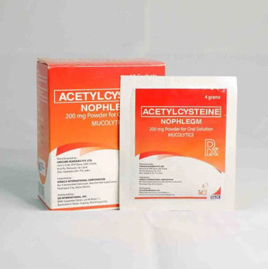 Picture of Nophlegm 200mg Oral Solution (10 Sachets) - Acetylcysteine