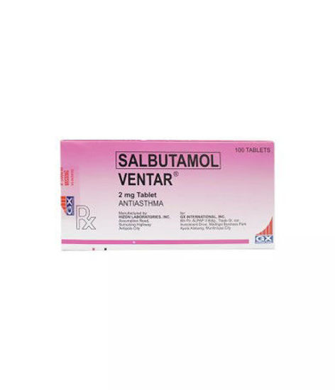 Picture of Ventar 2mg Tablet 100s (Salbutamol)