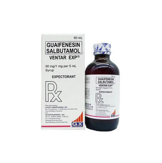 Picture of Ventar Expectorant 50mg/1mg Syrup 60ml (Salbutamol)