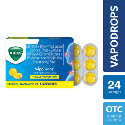 Picture of Vicks VapoDrops Lozenges Honey Lemon 24s