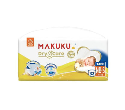 Picture of Makuku Super Soft Dry Care Diaper Tape, Newbon-Small 32s