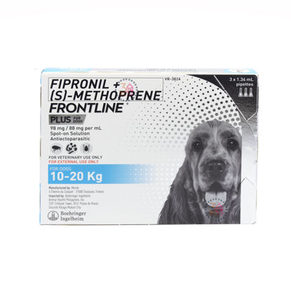 Picture of Frontline Plus for Dogs (98MG/88MG) 10-20kg 3X1.34ML