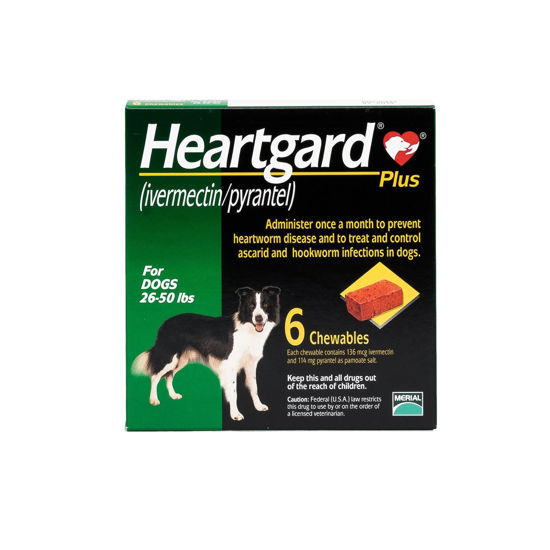 Picture of Heartgard Plus Chewable Tablets for Dogs, (136MCG/114MG) 12kg to 22kg  - 6's