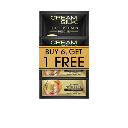 Picture of Cream Silk Triple Keratin Rescue Conditioner Ultimate Repair & Shine 10ml (6+1)