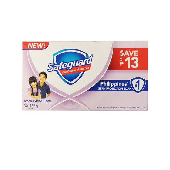 Picture of Safeguard Bar Soap Ivory White Care 3pid Pack 125g x 3's