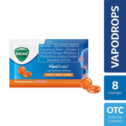 Picture of Vicks VapoDrops Lozenges Orange Menthol 8's