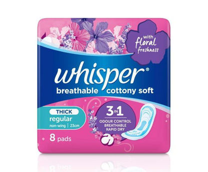 Picture of Whisper Breathable Cottony Soft Thick non-wings (Floral freshness)8s