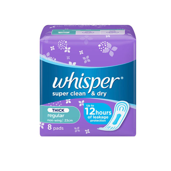 Picture of Whisper Super Clean & Dry non Wings (8 Pads)