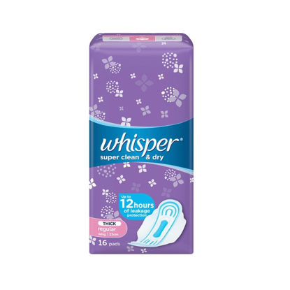 Picture of Whisper Super Clean & Dry w/ Wings (16 Pads)