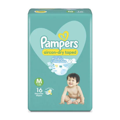 Picture of Pampers Aircon-Dry Taped Baby Diaper Medium 16s