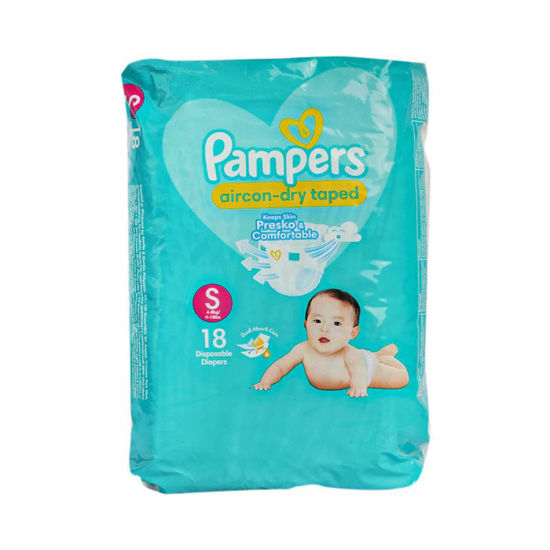 Picture of Pampers Aircon-Dry Taped Baby Diaper Small 18s