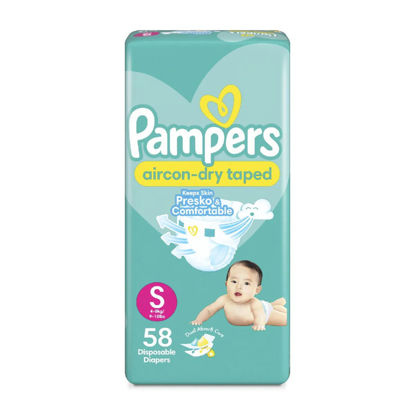 Picture of Pampers Aircon-Dry Taped Baby Diaper Small 58s