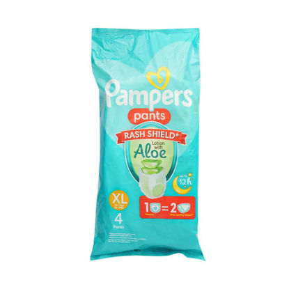 Picture of Pampers Pants Rash Shield with Aloe Diaper XLarge  4's