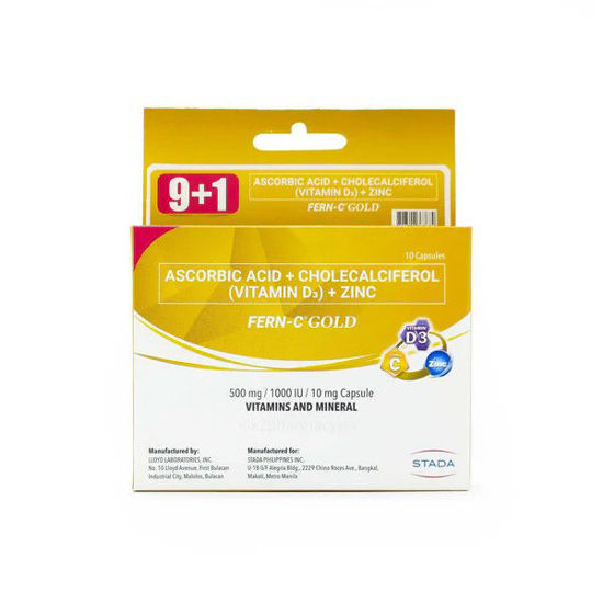 Picture of Fern C "Gold" 500mg / 1000 IU / 10 mg x  9+1 Capsules